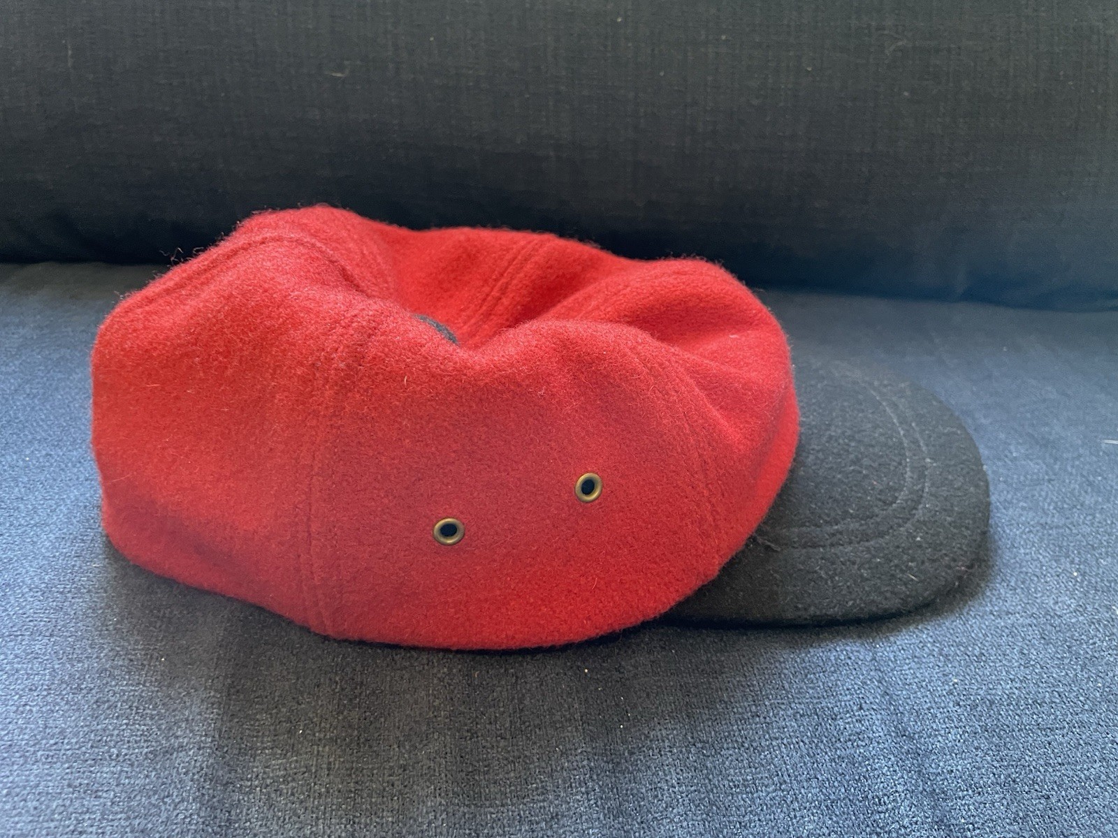 Vintage Red Wool Baseball Hat 7 1/2-7 5/8 Made In The USA