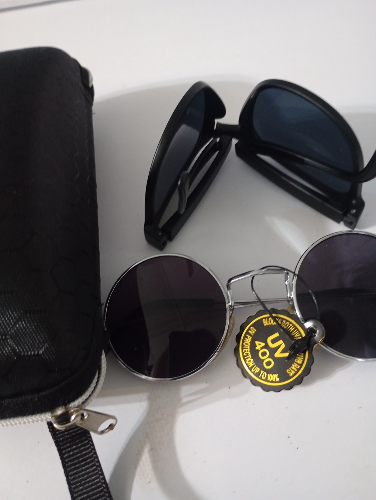 Unique , Vintage Style 2 sunglasses – Foldable and small round Design