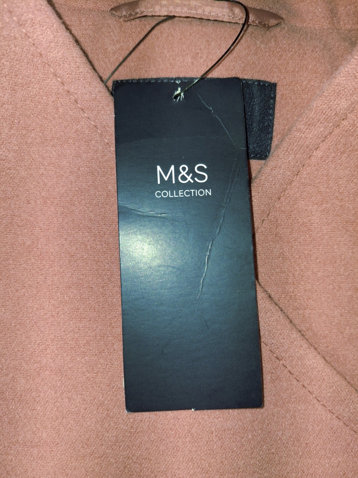 M&S Collection Car Coat Long Womens UK14 Pink Terracotta Button Casual BNWT