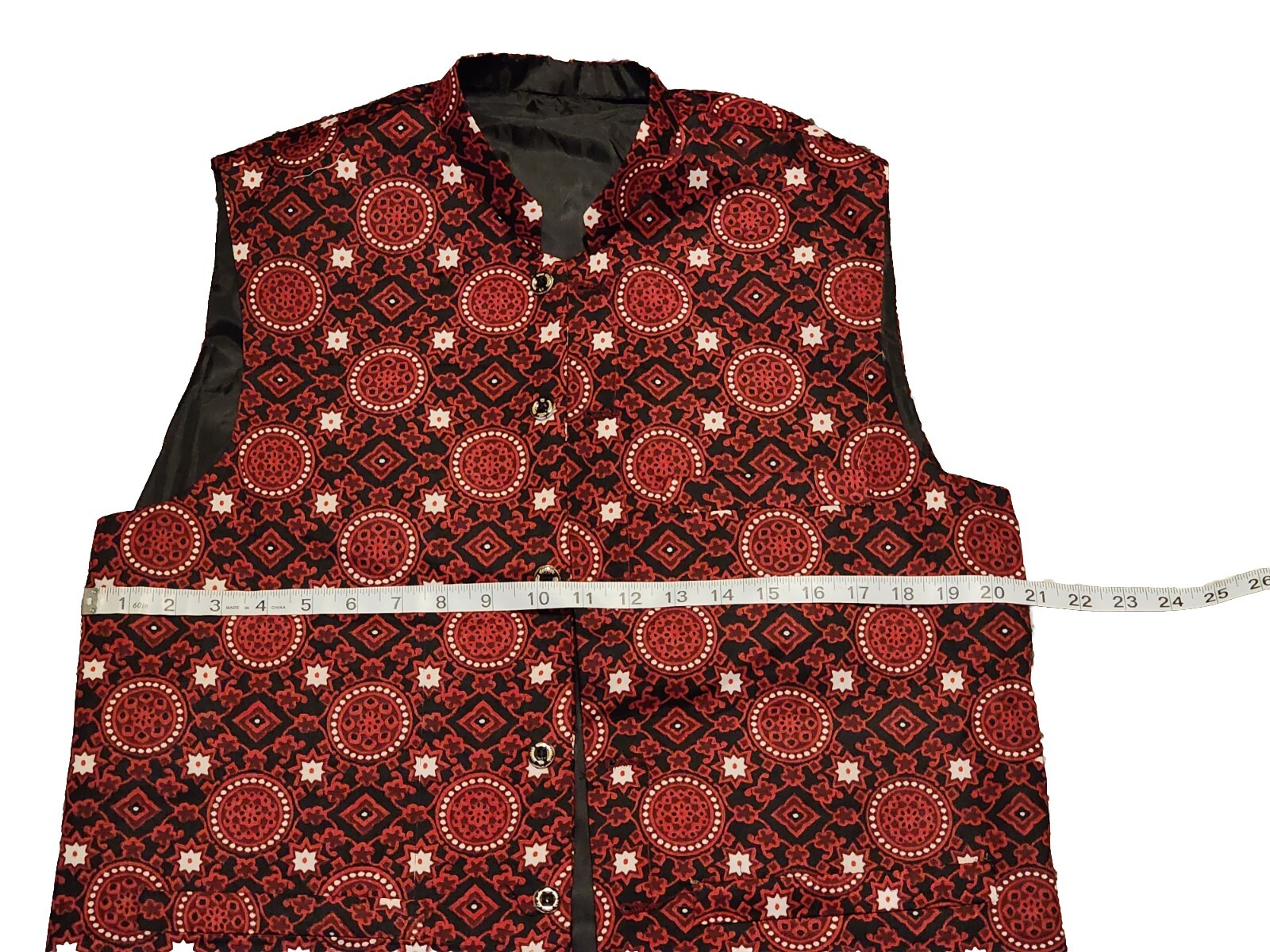 Men Traditional Sindhi Ajrak Print Waistcoat.