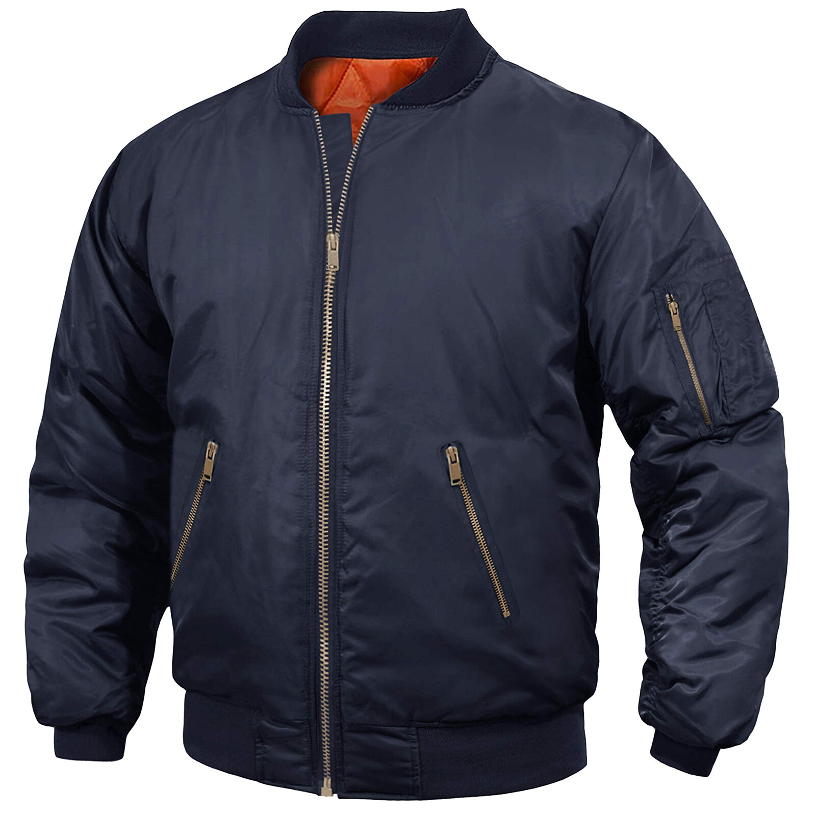 Men’s Premium Bomber Jacket Full Zip Up Quilted Lined Pilot Jacket Casual Work