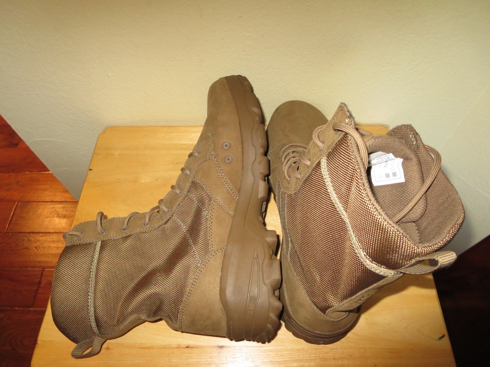 Lot of 2 Men’s 5.11 Tactical Boot Size 14 Black & Coyote Leather Side Zip Lace