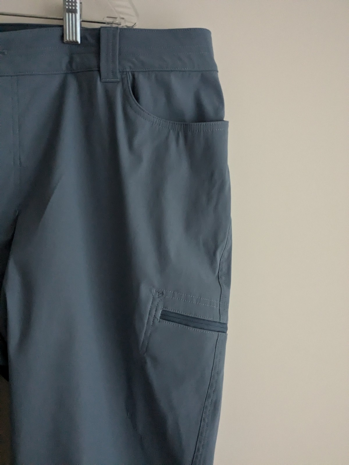 NWT Eddie Bauer Rainier Gray Blue Pants Capri Yoga Walking Golf Pickleball 3X