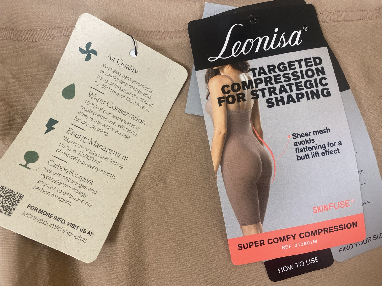 LEONISA Shapewear Targeted Compression 012807M Black or Beige NWT