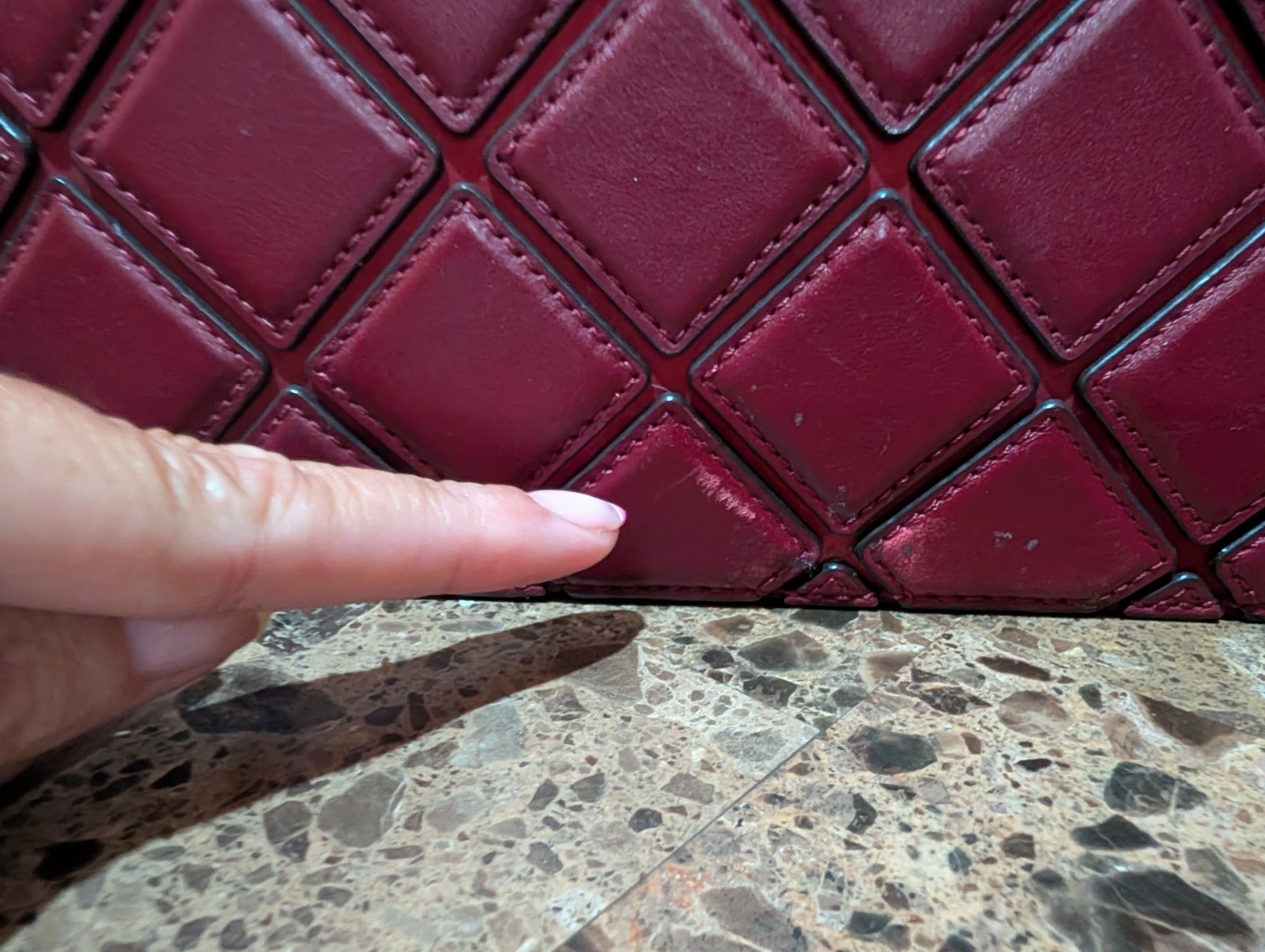 Michael Kors Burgundy Quilted Crossbody Zip Bag Gold Hardware Chain Strap