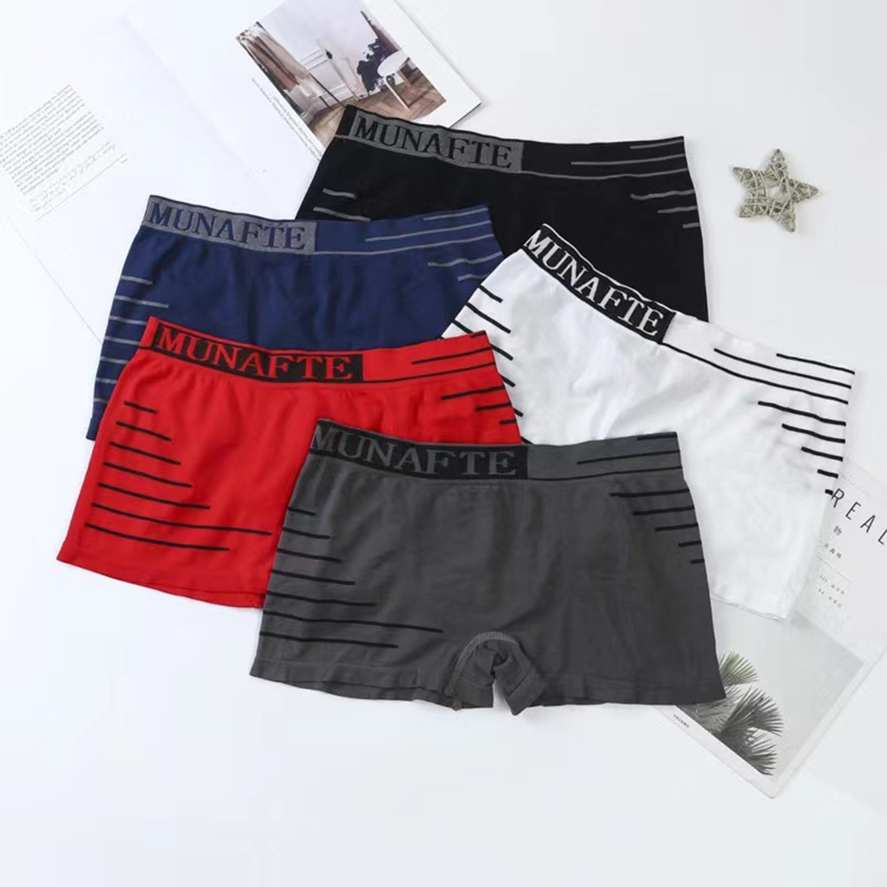 Boxer Briefs Mens Underwear Casual Comfortable Middle Waist Panties Fashion