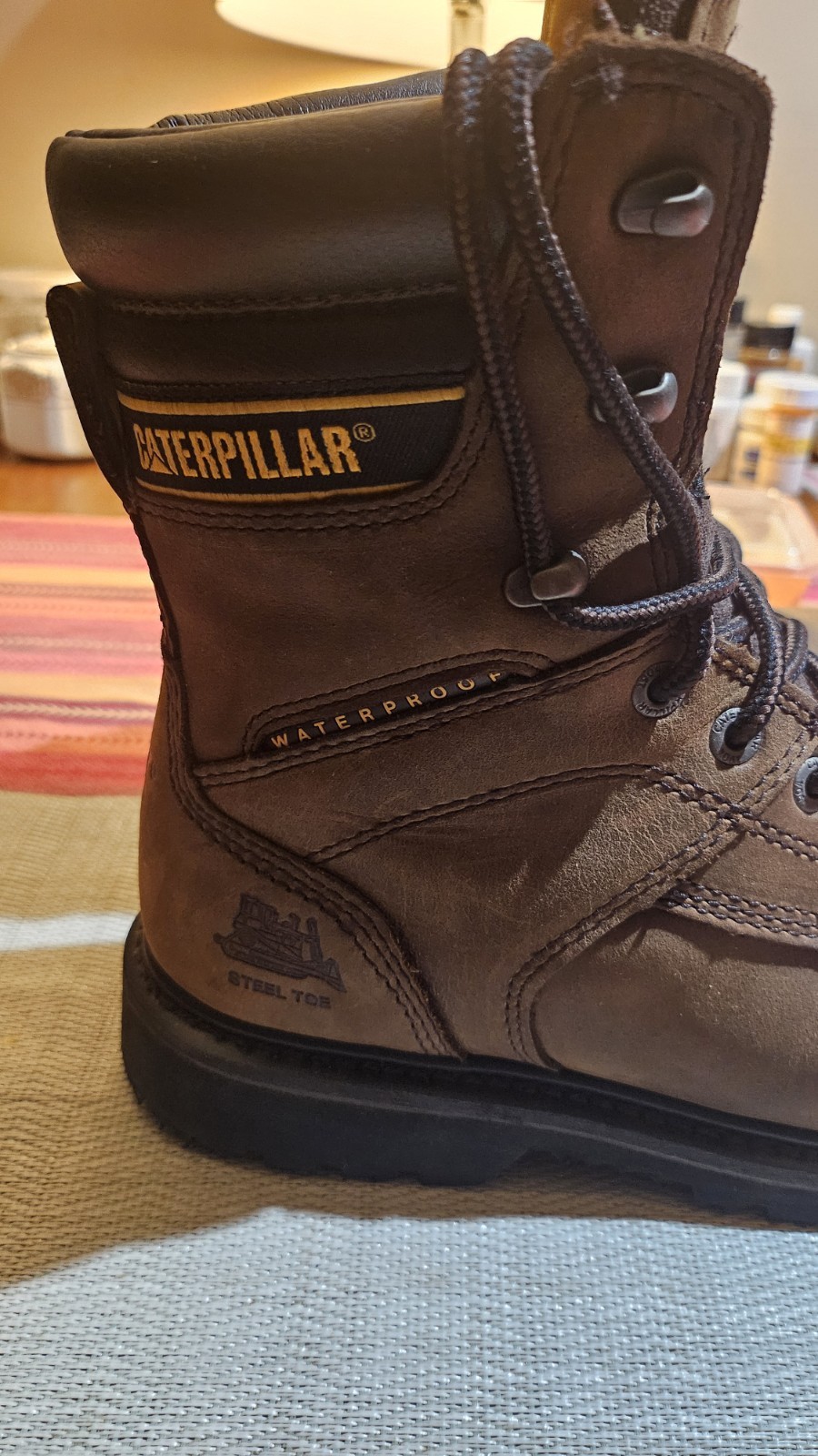 Caterpillar Mens SALVO 8″ WP Steel Toe Thinsulate Work Industrial Boots US 7.5