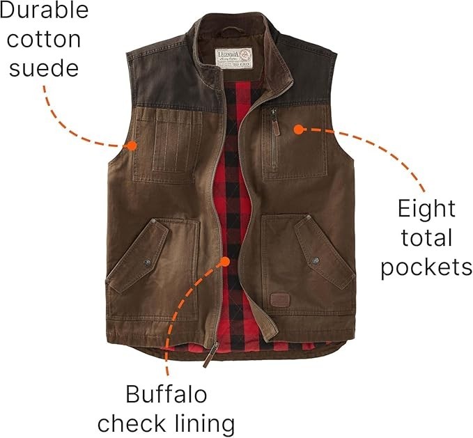 NWT Legendary Whitetails Hunting Outfitters Men’s Tough As Buck Vest – 2XL