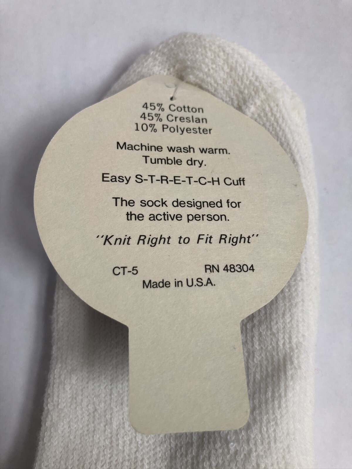 PLUSH terry turn cuff action sport socks 45% creslan vtg NWT girls size 6-8.5