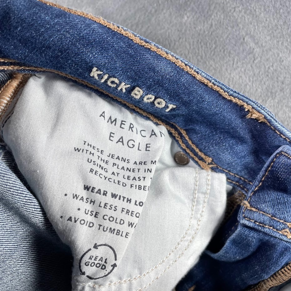 American Eagle Womens Jeans Blue Size 0 Reg Kick Boot Denim Medium Wash