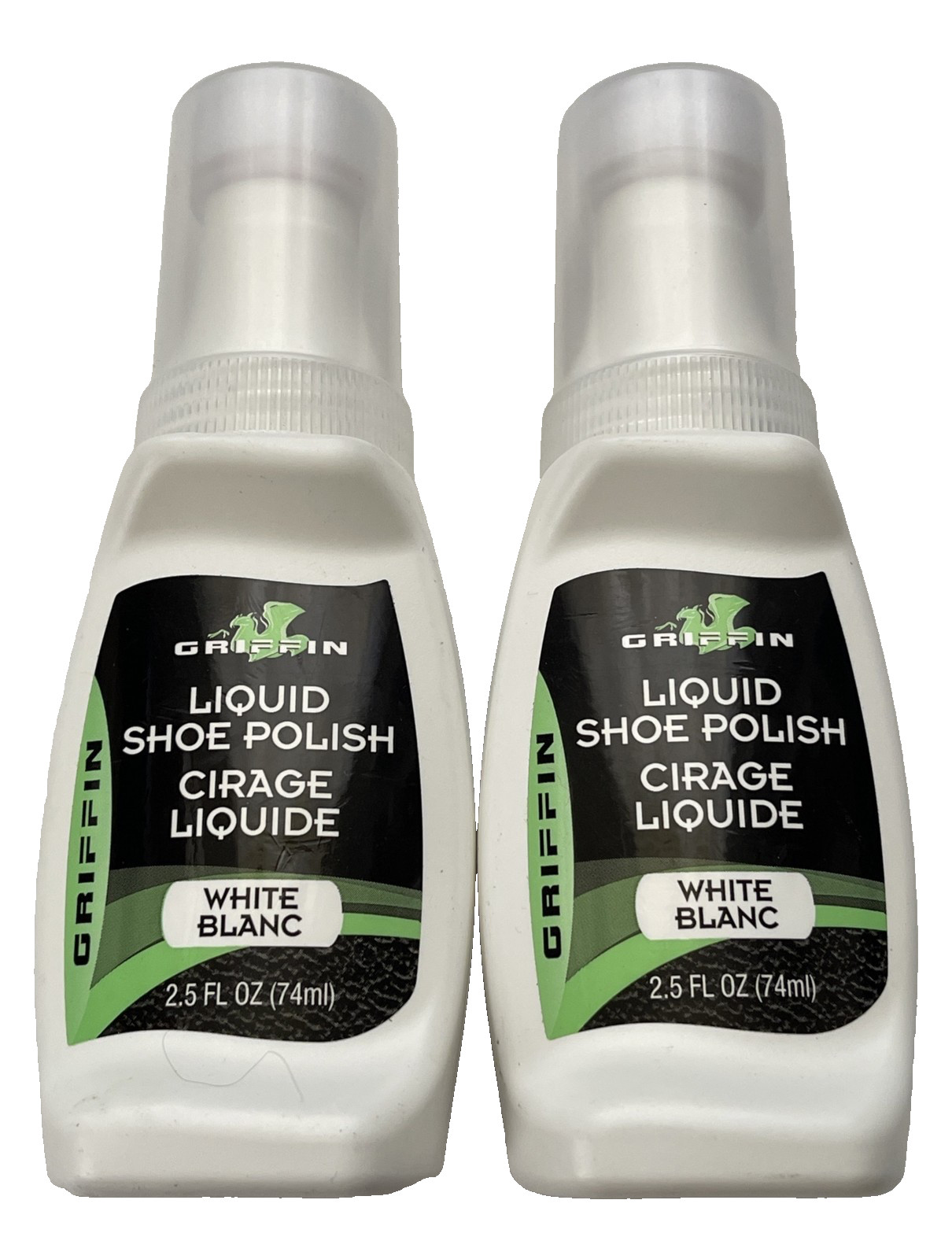 (2 pack) Griffin Liquid Shoe Polish White Blanc, 2.5 fl oz