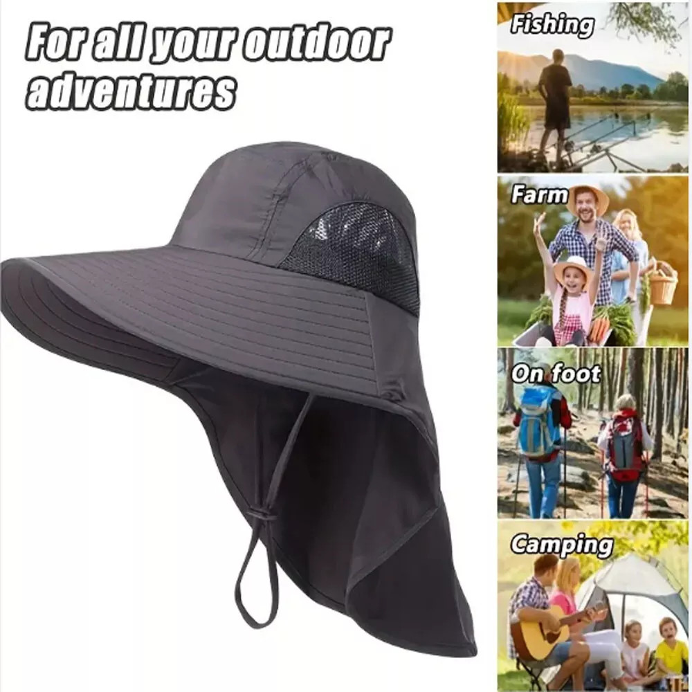 Sun Hat for Men Women with Neck Flap Wide Brim Sun Hat UPF 50+ UV Protective USA