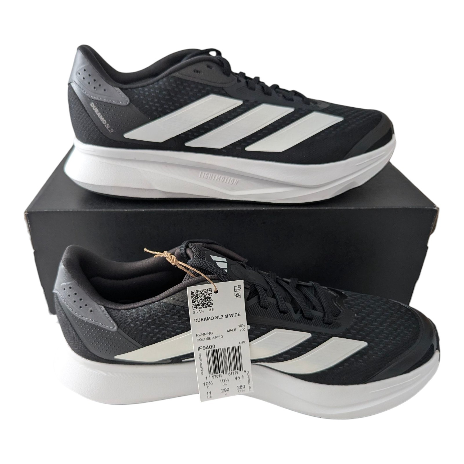 adidas Duramo SL 2.0 Wide – (IF9400) Men’s Size 11-14 Black/White/Grey Five BNIB