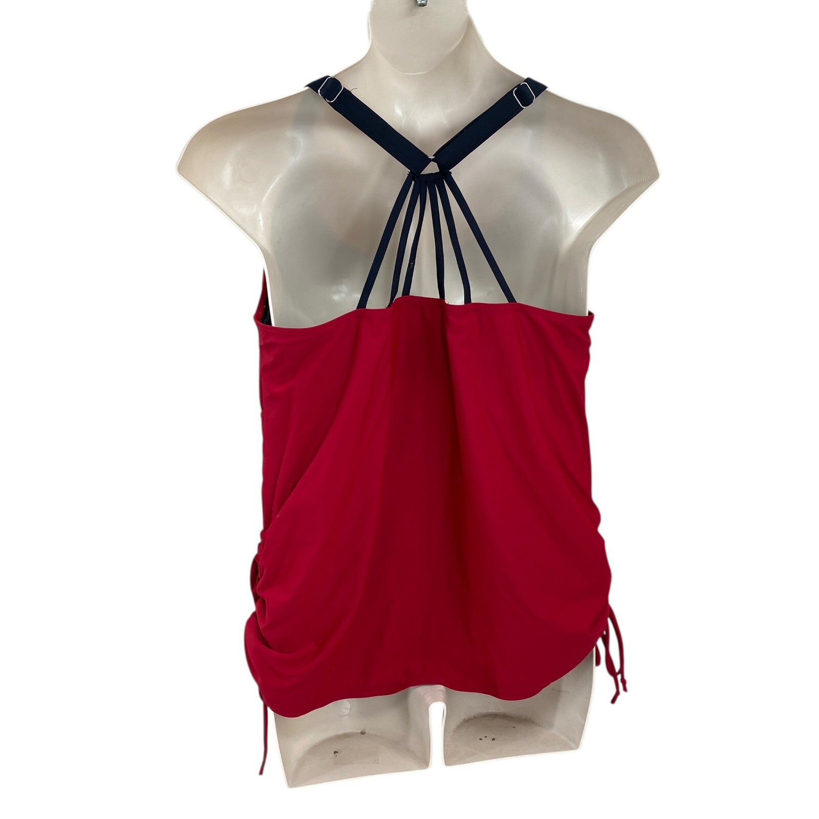Womens Swimsuit 2 pc Red Black Size 22W Adjustable Built in Bra Razorback