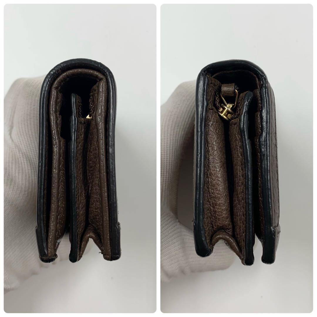 Gucci Ophidia GG Supreme Bi Fold Wallet Brown Green Red Web Auth