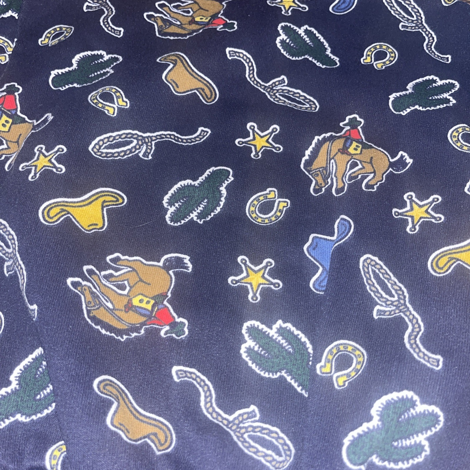 VTG 90s Garanimals Cowboy Western Rodeo Crew Neck All Over Print Sweatshirt USA