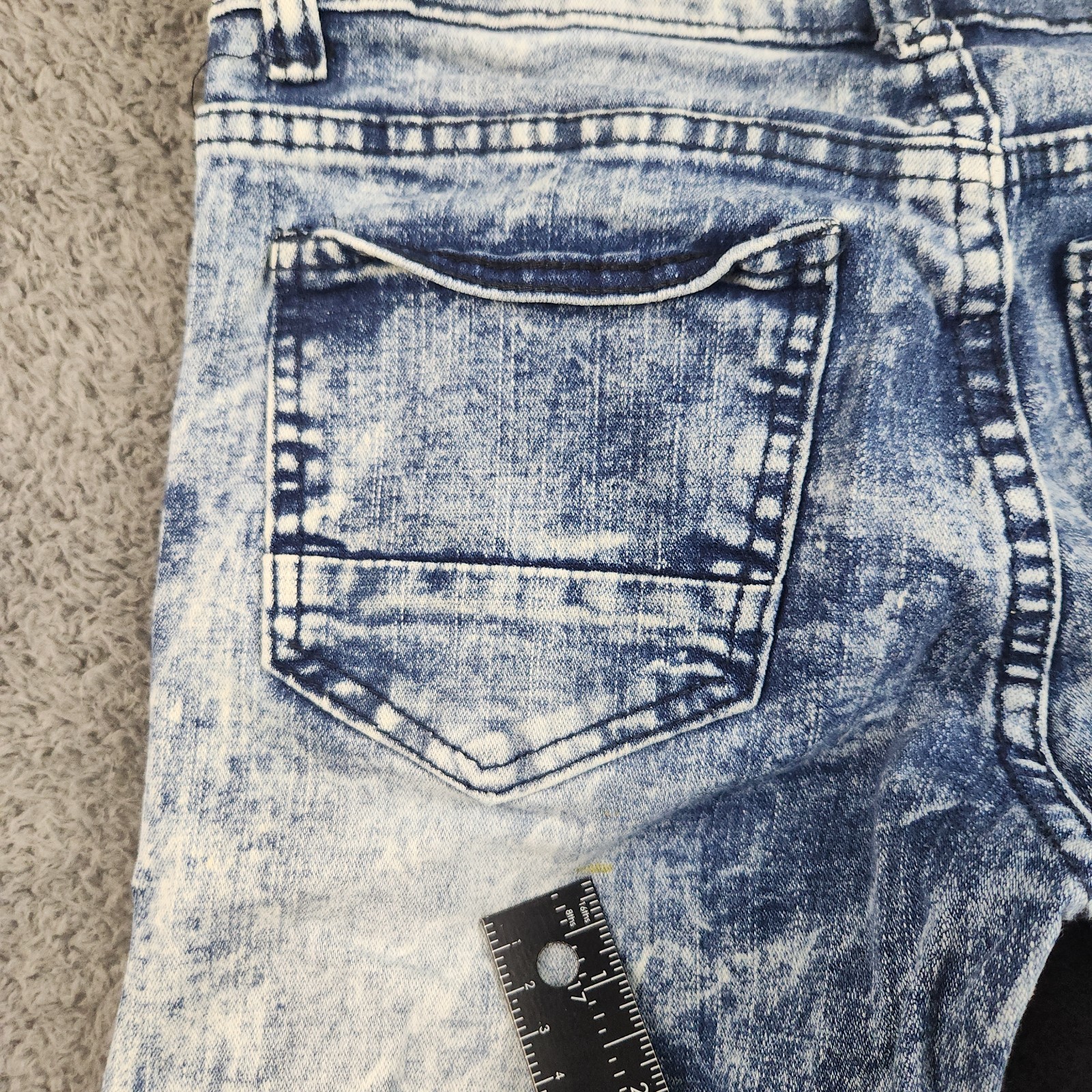 Encrypted Slim Moto Jean Fit 28×28 Tag 16 Acid Wash Streetwear Articulated Pant