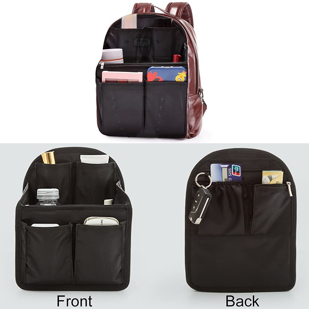 HOYOFO Mini Backpack Organizer Insert, 7.7×4.3×10.6 Inch (Pack of 1), S-Black