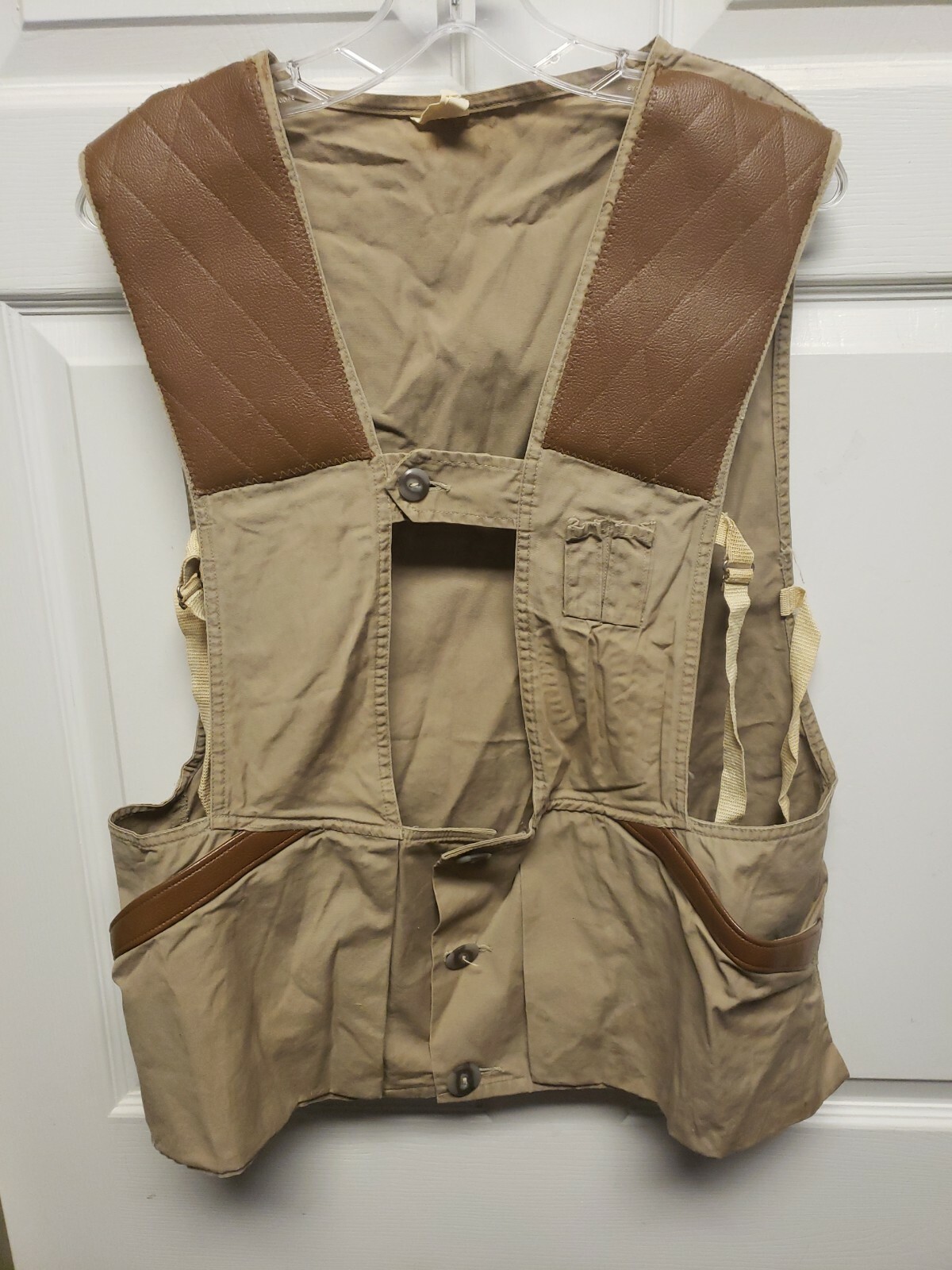 Vtg Men Hunting Jacket Vest Size M Vinyl Trim 2 Pocket 2 Shell