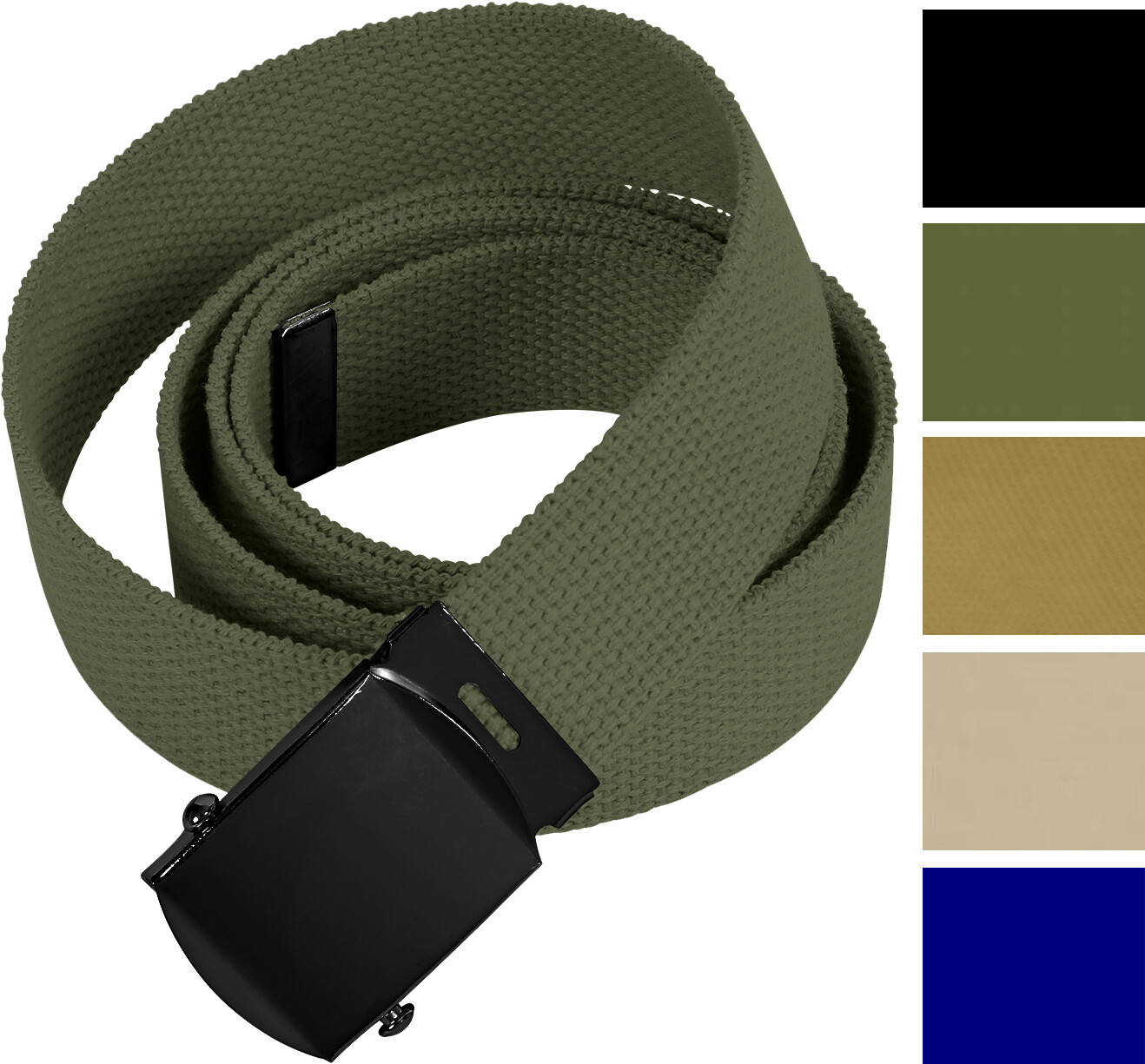 Rothco Web Belt Black Buckle 100% Cotton Thick Webbing Belt 1.25″ Wide
