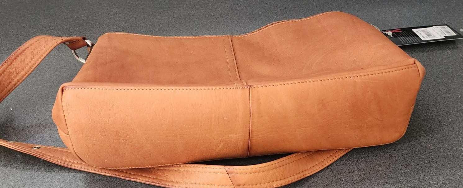 VTG NWT Macy’s Tan High Country Genuine Leather Handbag Purse 13.5×8.75 inches