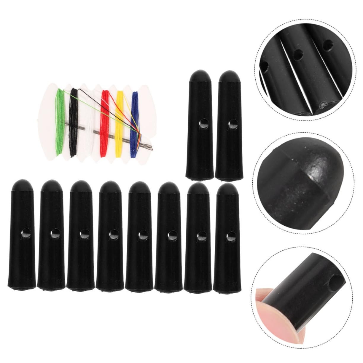 10Pcs Black Plastic Umbrella Tail Beads Folding Umbrella Parts Rain Tail Head…
