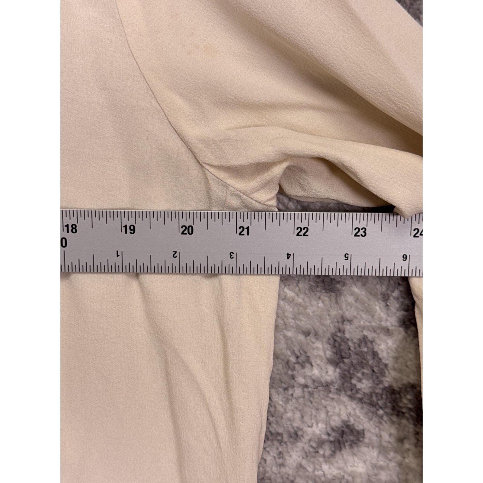 Eileen Fisher Tunic Top Small Womens Silk Georgette Crepe Button Long Sleeve