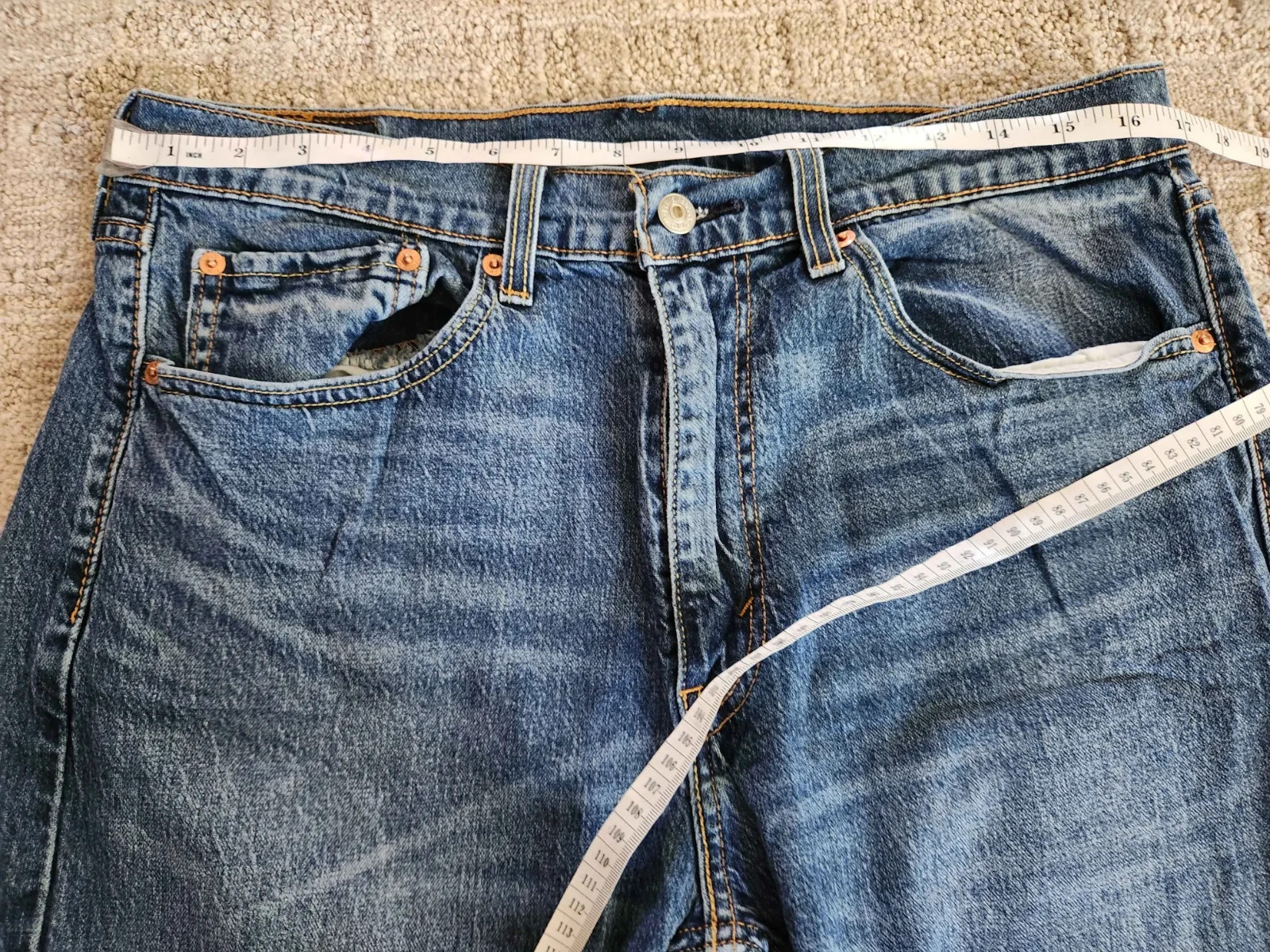 Levi’s Strauss & Co Men’s 505 Series Blue Straight Leg Denim Jeans Size: 34×30