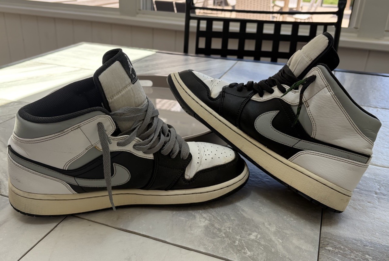 Jordan Air Jordan 1 Mid Smoke Grey Black & White Size 12 U.S. Eur 46 Read Desc.