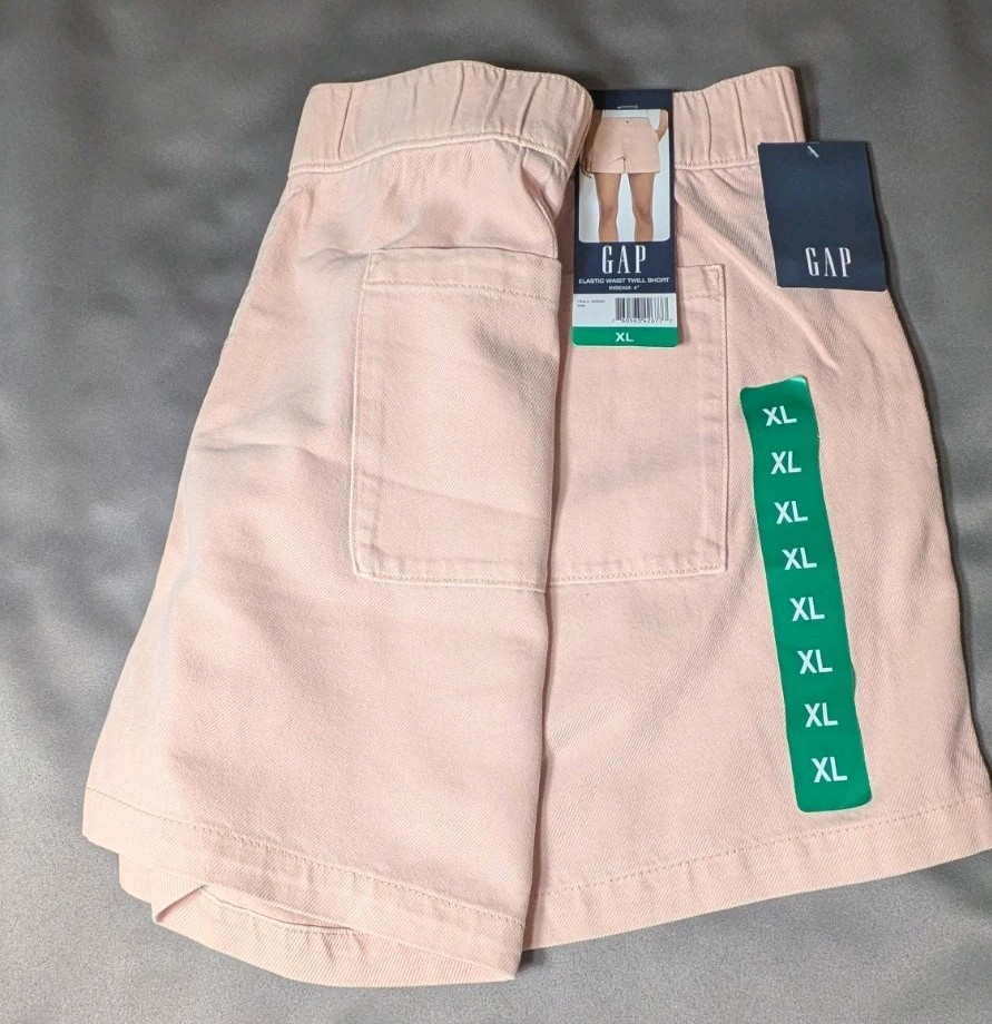 Gap Women’s Twill Short Button Zip Fly Elastic Back Waistband Patch Pockets XL