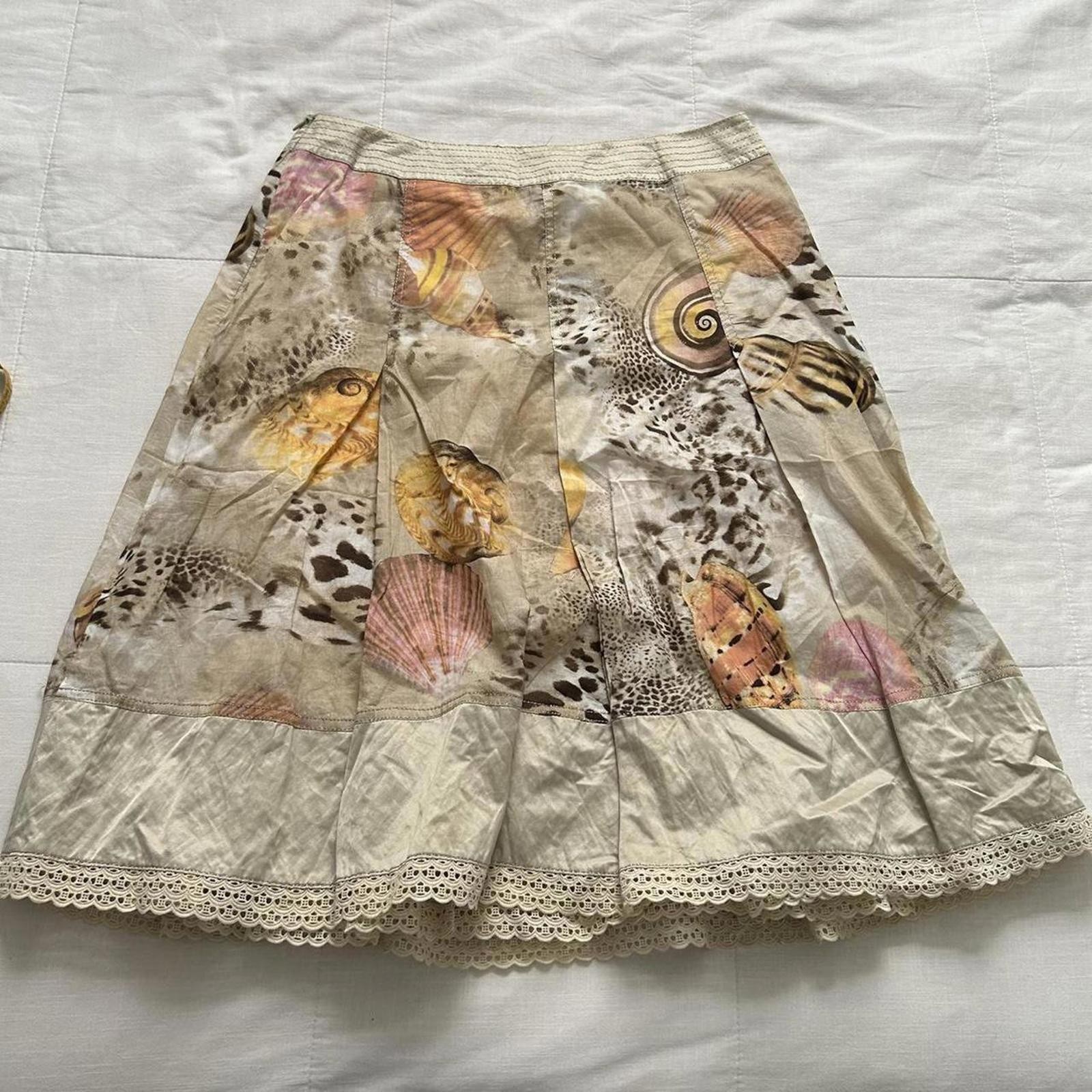 Apanage Multicoloured Seashell Animal Print Skirt Size M