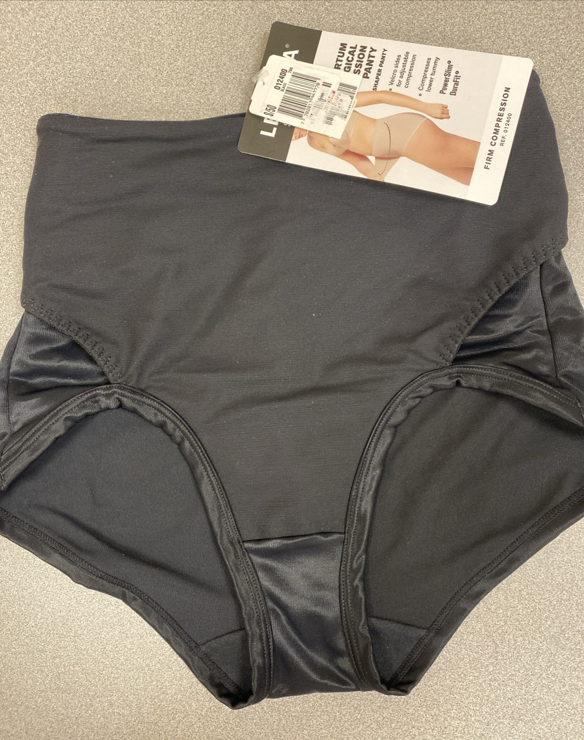 LEONISA Shapewear Postpartum Post Surgical Compression Panty Small Black 012400