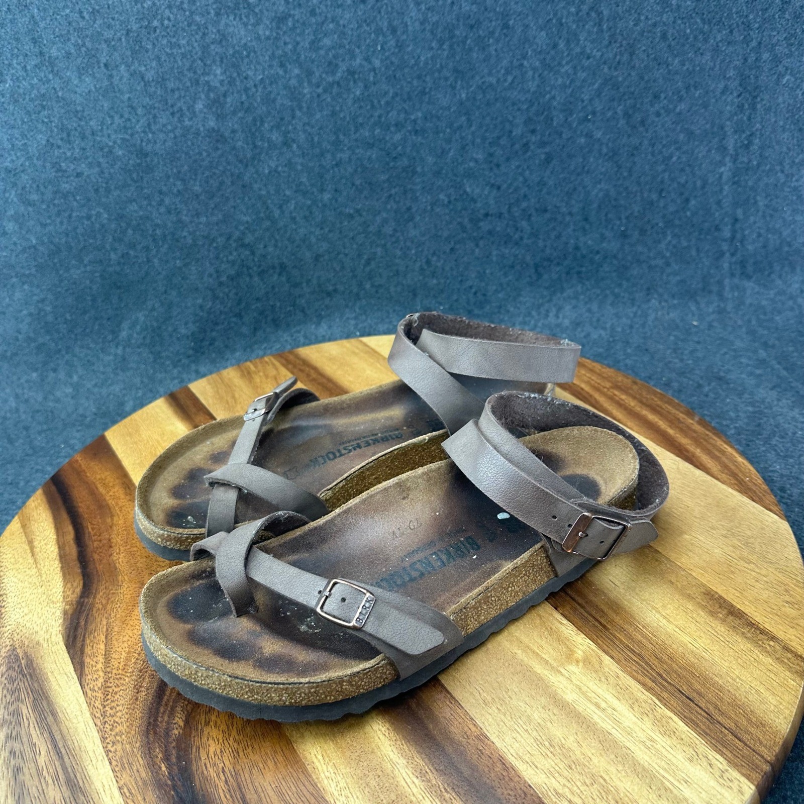 Birkenstock Yara Habana Oiled Leather Sandals Ankle Strap Brown Womens Sz 8-8.5