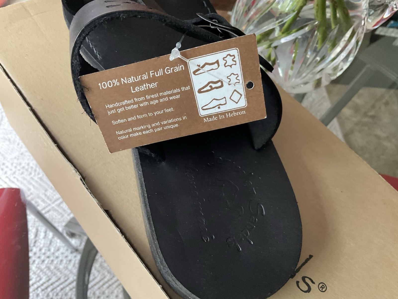 Jerusalem Sandals – Ezra -Leather Cut Out sandals Black Sz US 11.5 NWB