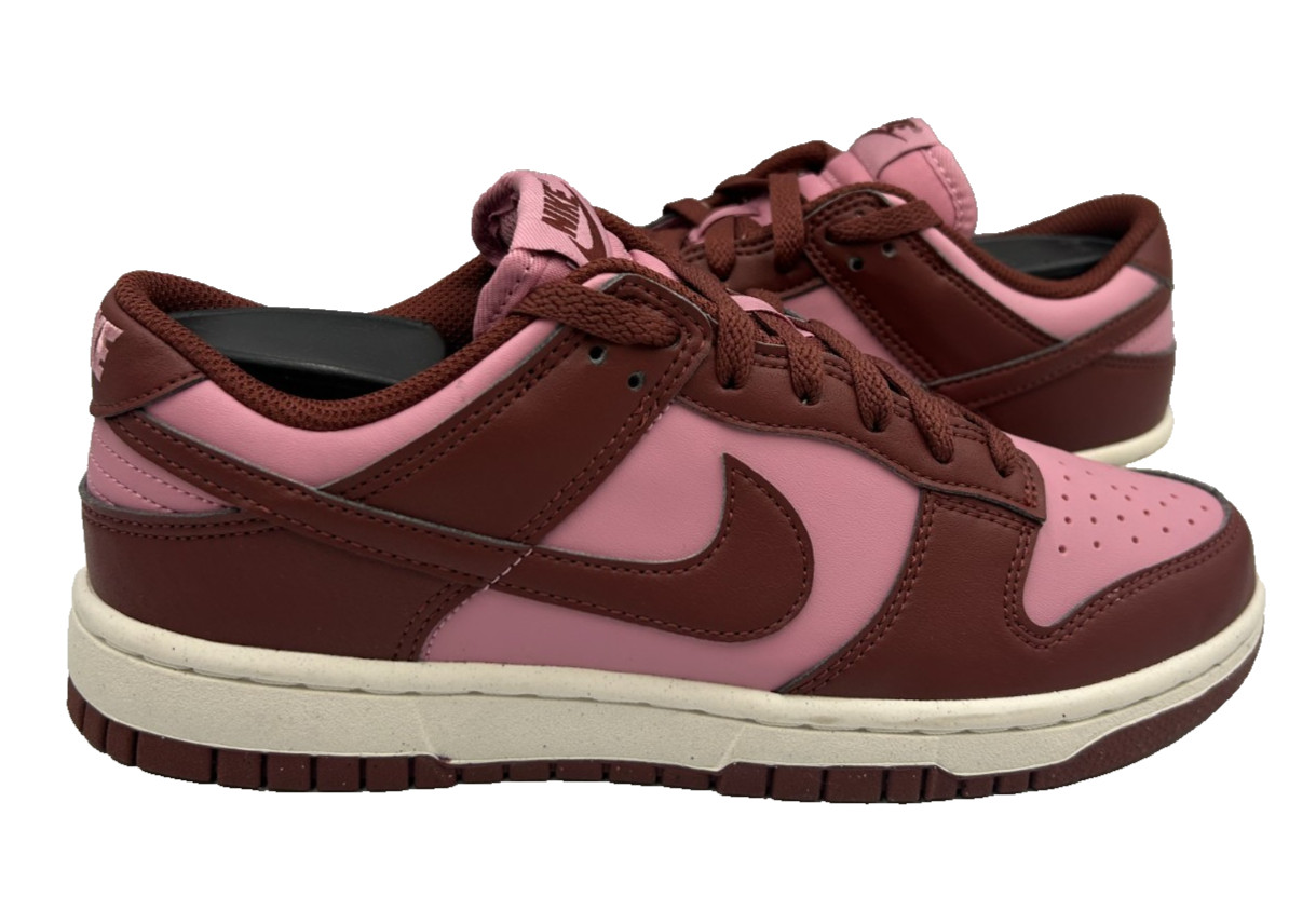 Nike Women’s Dunk Low Next Nature Lace Up Athletic Shoes Burg/Pink Size:7.5 205H