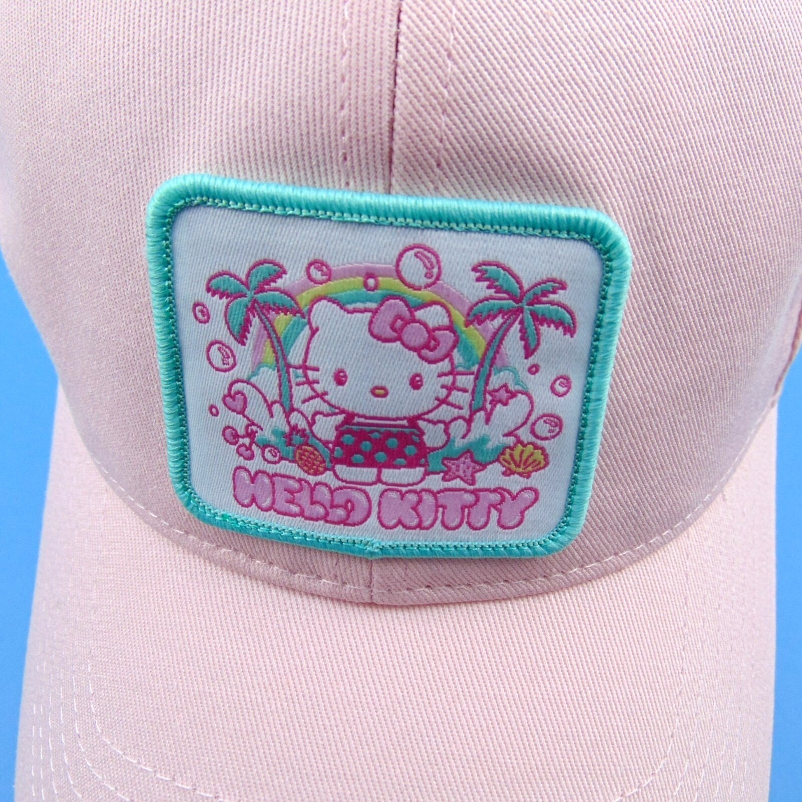 Hello Kitty Pink Baseball Cap Hat Sanrio Patch Adjustable Size Cute Kawaii New