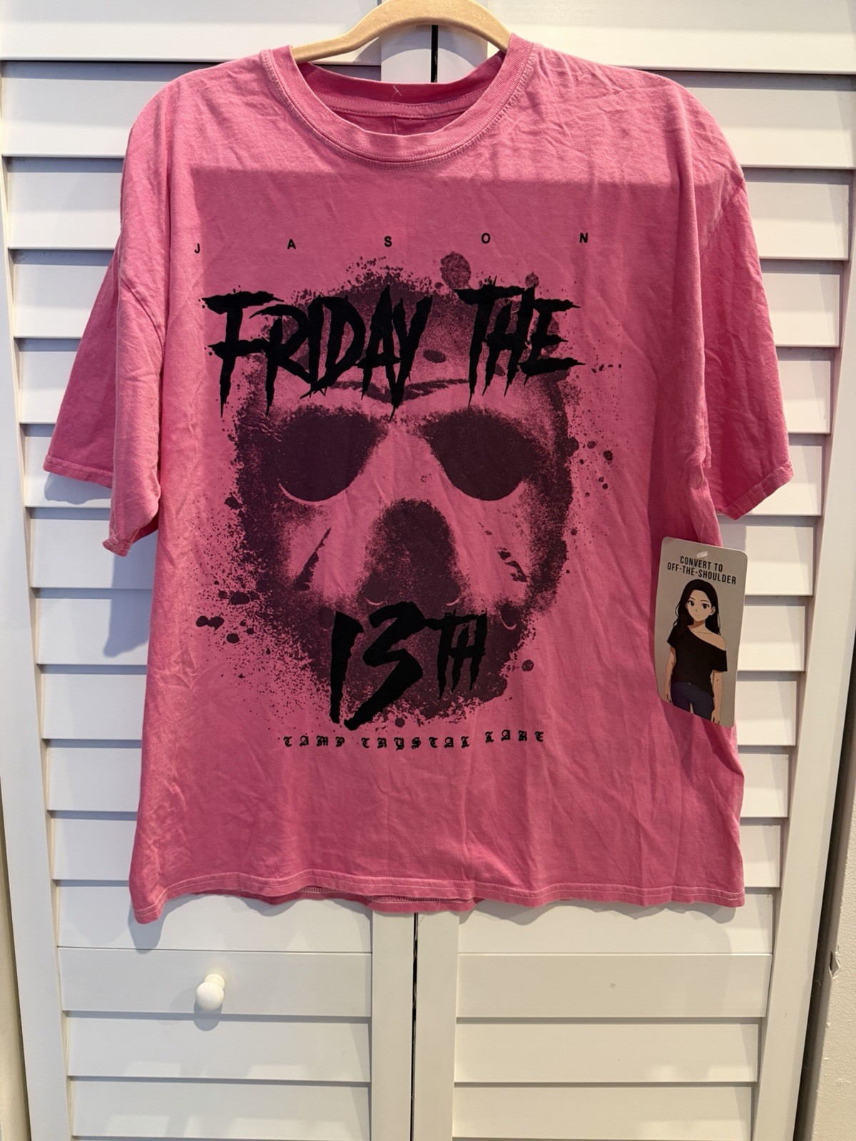Women’s Friday The 13th Camp Crystal Lake Horror, Goth, Halloween T-Shirt Size L