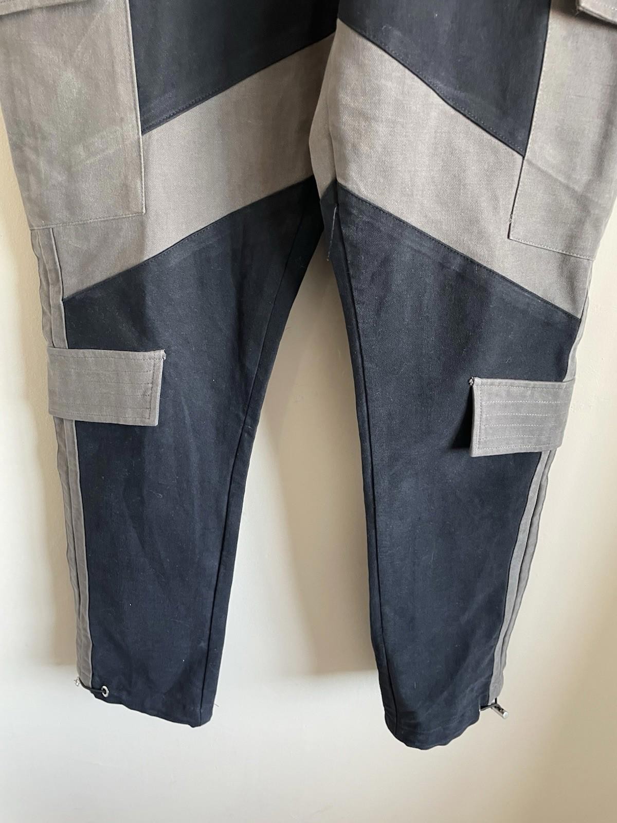 The Couture Club Panelled Cargo Pants Trousers – Black/Grey S