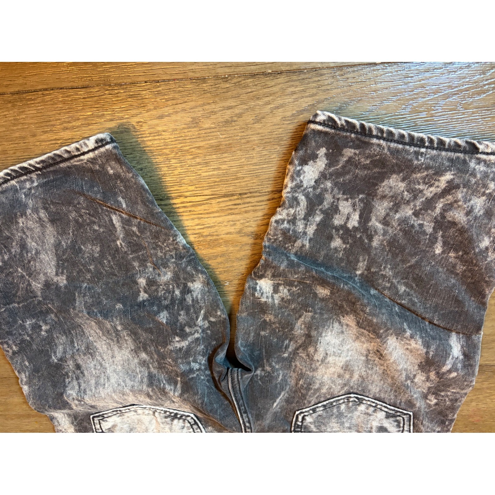PRPS Goods & Co Mens 30 Acid Wash Black Moto Biker Denim Shorts Zipper Detail