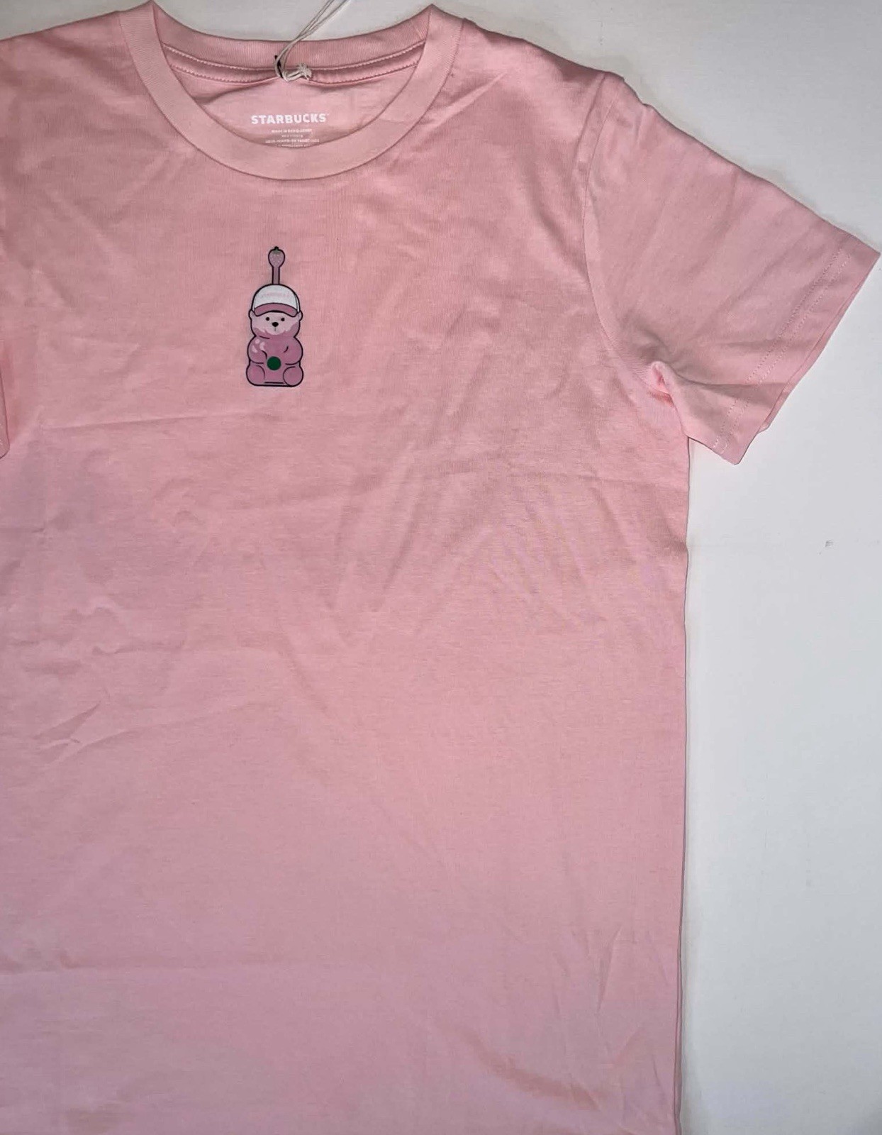 Starbucks Pink Bear Barista T-Shirt Logo Limited Edition Top NWT
