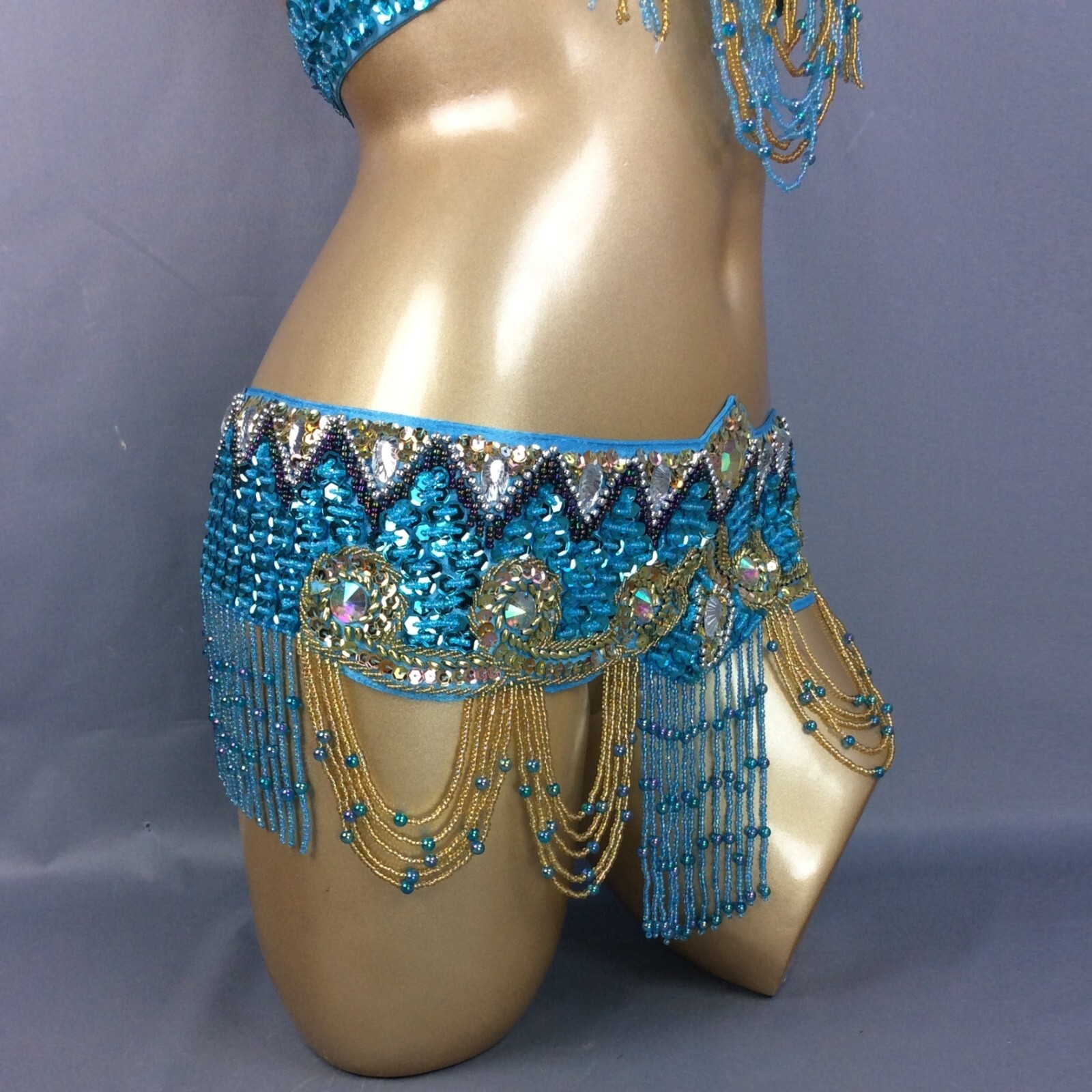 Beaded Samba RAVE EDC Party Carnival Belly Dance Costume Bra Belt 13 Colors
