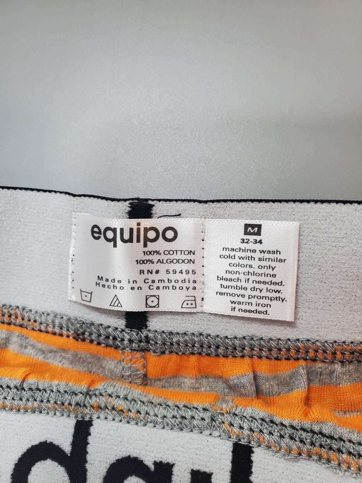 Equipo Men’s Boxer Short underwear 100% cotton size medium