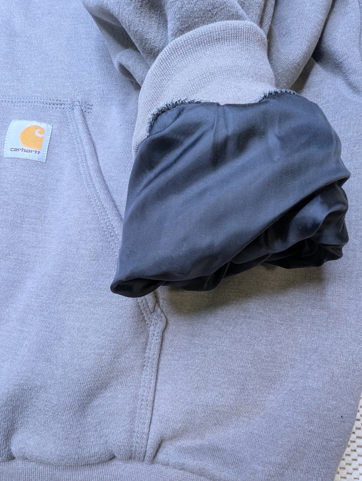 Carhartt Men’s 2 XL Gray Sharpa Lined Heavy Full Zip Hoodie 100072 070