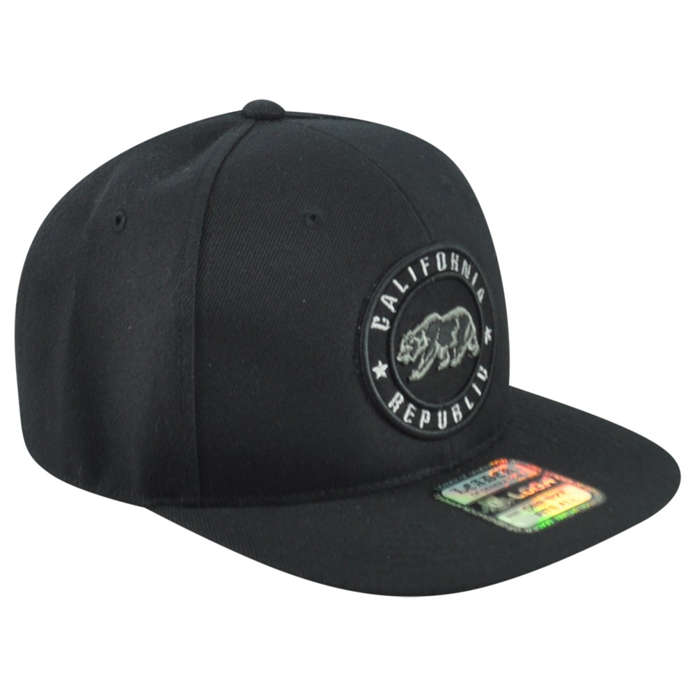 Leader California Republic Cali State Bear USA Black Snapback Flat Bill Hat Cap