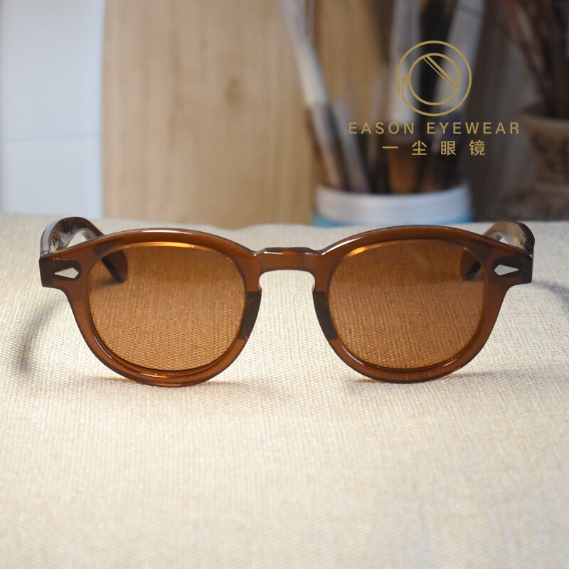 Johnny Depp Brown polarized sunglasses women mens brown acetate glasses UV400
