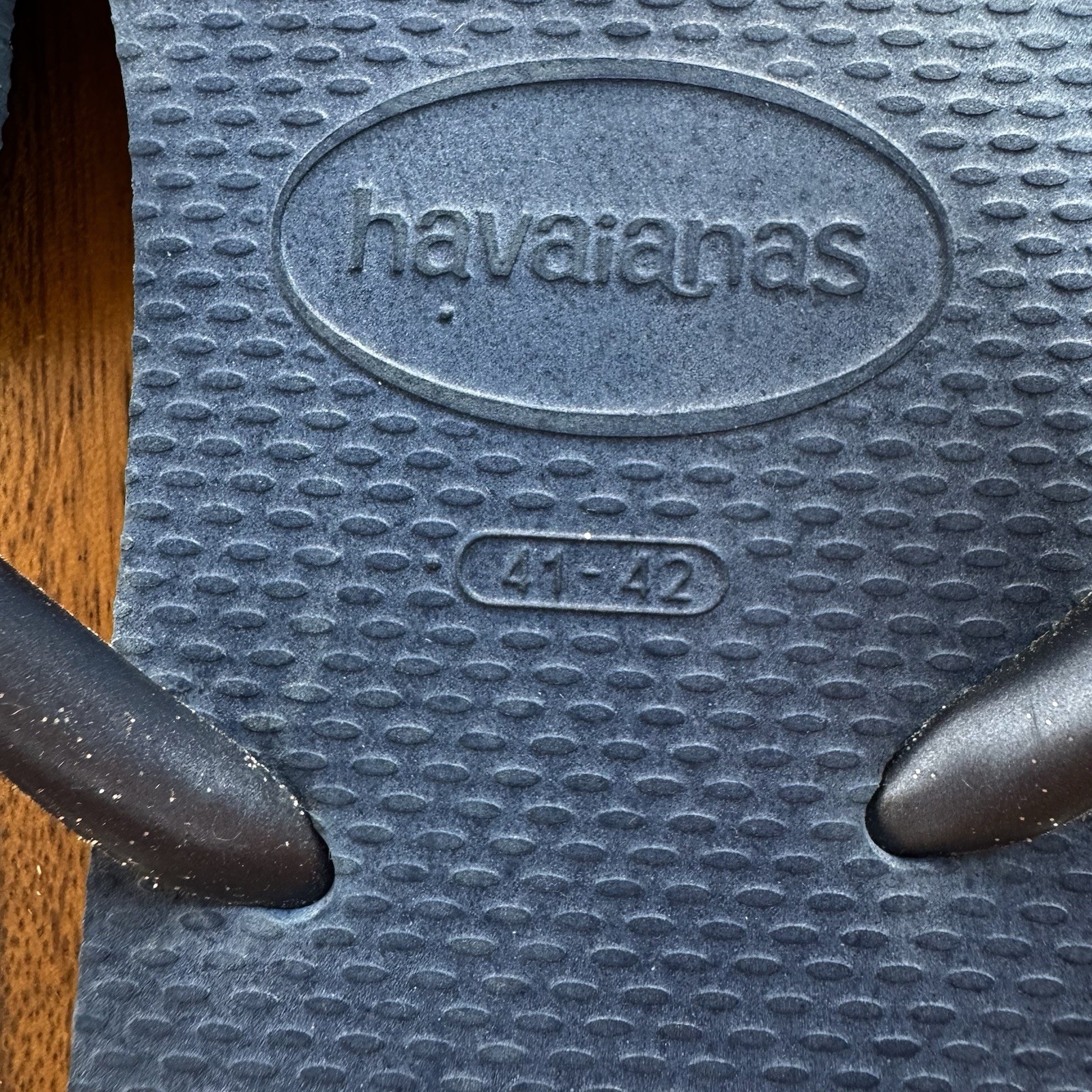 New Womens Havaianas Slim Square Blue Glitter Flip Flops Thong Sandals Size 11 M