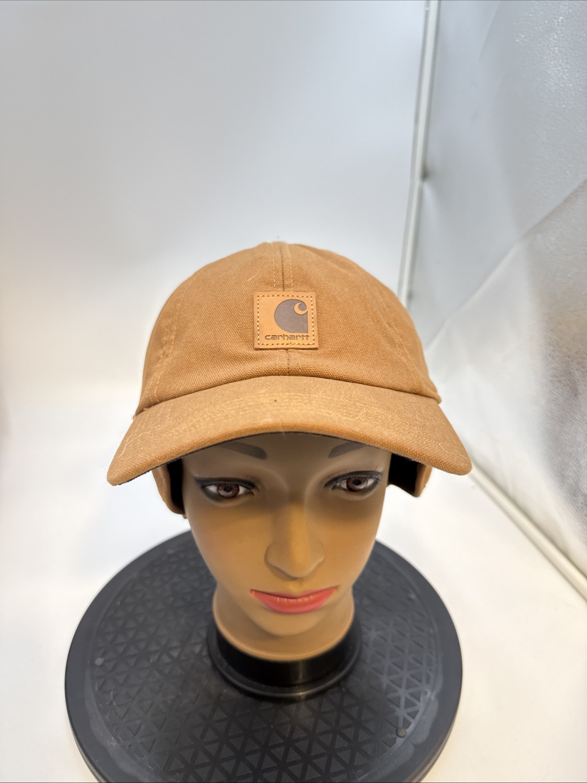 CARHARTT USA COLD WEATHER TRAPPER HUNTING CAP / HAT – EAR FLAP COVER TAN LARGE