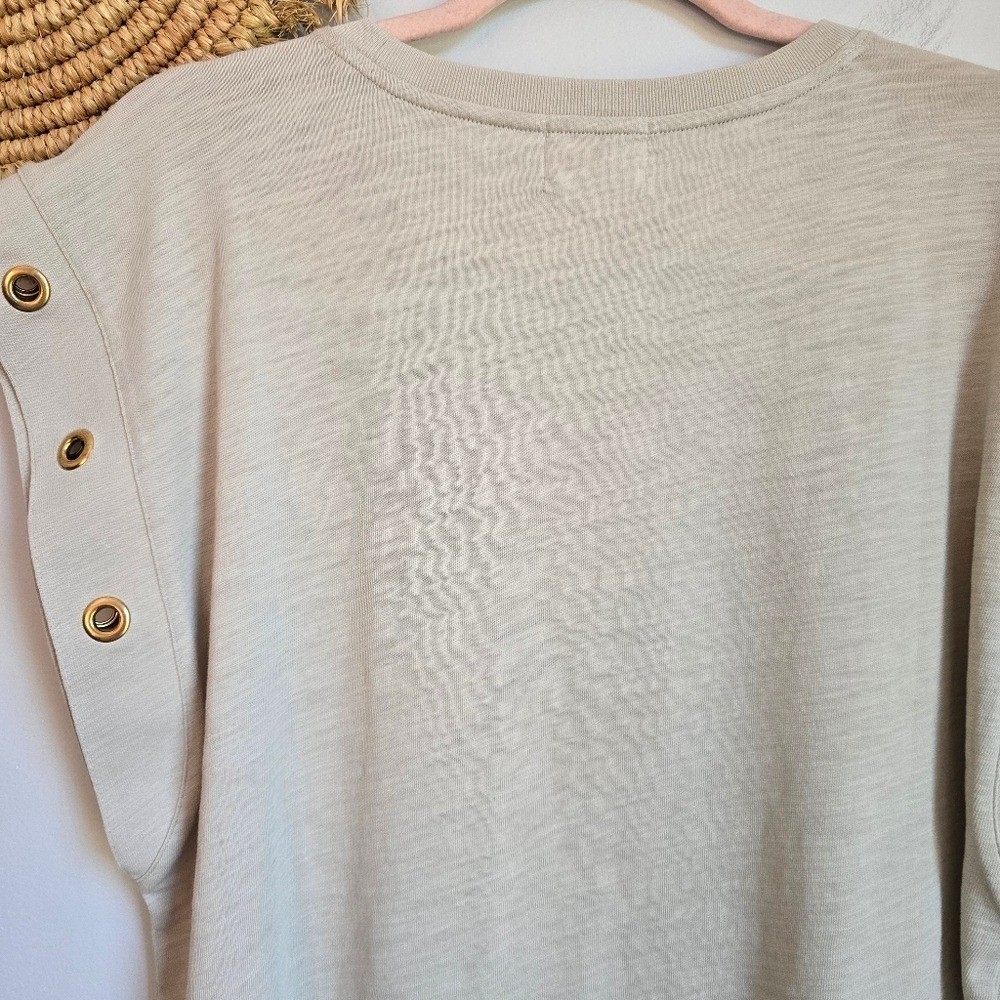 Nation LTD NEW Oran Taupe Pumice Grommet Muscle Tee Tank Top SZ XL Quiet Luxury