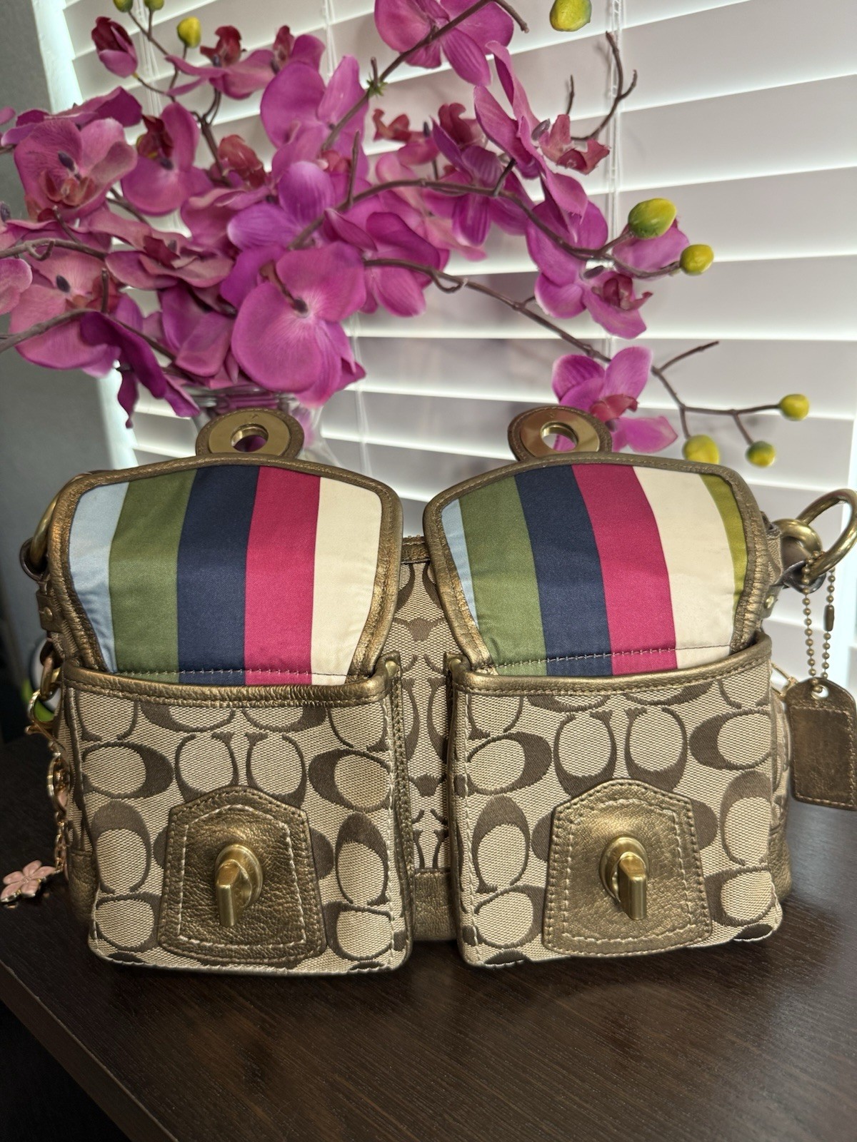 Coach Vintage 65th Anniversary Legacy Canvas Turn-lock Shoulder Bag 10339 Y2K