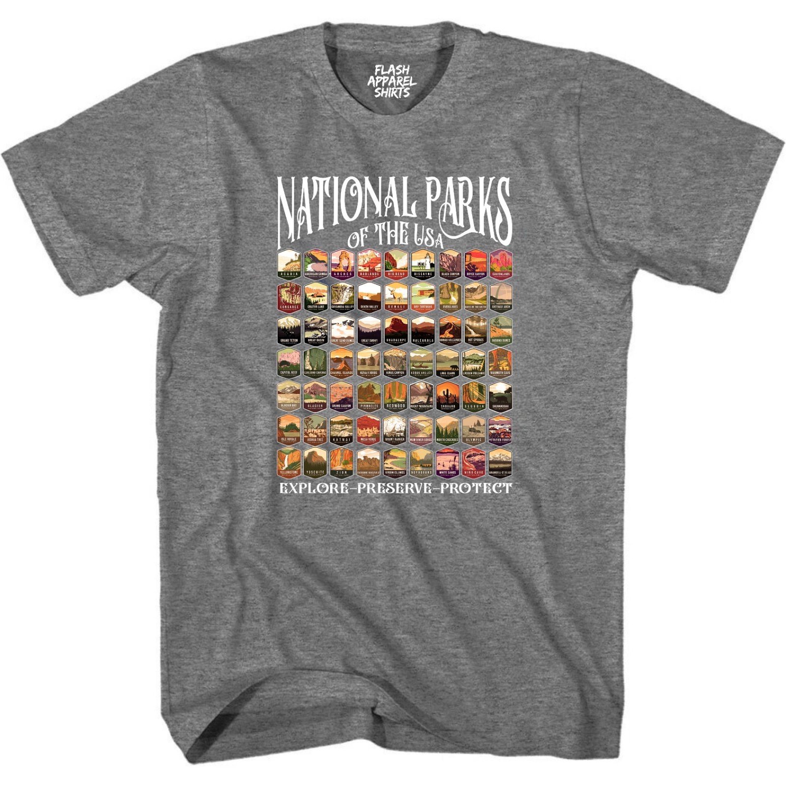 National Parks T Shirt Explore Preserve Protect Park Collection Camping Hiking